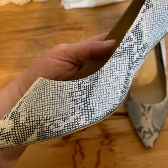 GILI leather snakeskin print georgette heels 8 - Picture 3 of 9